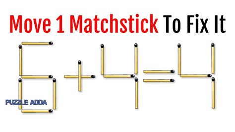 matchstick puzzles with answers.